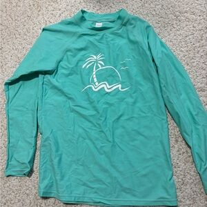 Kids Swim Rash Guard in Teal